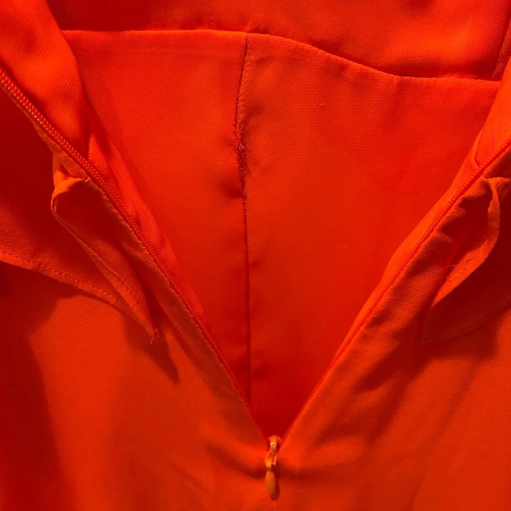 L'agence Silk Orange Ruffle Maxi Dress Size 2 - Picture 10 of 14